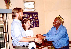 Nate and Kristin receiving gifts of appreciation from the president of all the cooperative org. in the N.W.