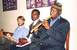 There was also music - Chris Forgwe doing the US and Cameroon anthems with a local instrument